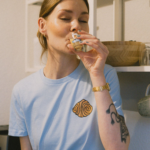 Franzi T-Shirt "Hier Zimt einfach alles" in Sky Blue